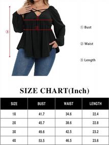 img 2 attached to Flaunt Your Curves In Style With Uoohal'S V-Neck Criss Cross Tunic Shirts - Plus Size Tops For Women