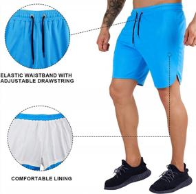 img 1 attached to WaterWang Men'S 7" Athletic Gym Shorts With Quick-Dry Technology And Zipper Pockets, Ideal For Workout And Training
