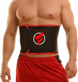 img 4 attached to Waist Trimmer Sauna Ab Belt For Women & Men - Waist Trainer Stomach Wrap By Fitru