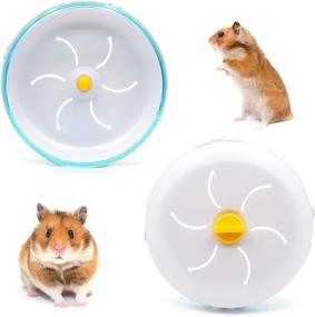 img 2 attached to 🐹 8.3-inch Silent Hamster Saucer Exercise Wheels - Silent Spinner Running Wheels for Small Animal Pets such as Hamsters, Chinchillas, Gerbils, and Mice