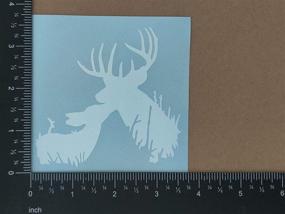 img 2 attached to Pack of 4 Buck Hunting Silhouette Decals - Slaced Deer (White, Small ~3.5”) for Enhanced SEO