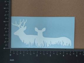 img 1 attached to Pack of 4 Buck Hunting Silhouette Decals - Slaced Deer (White, Small ~3.5”) for Enhanced SEO