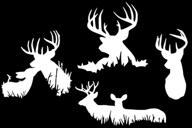 pack of 4 buck hunting silhouette decals - slaced deer (white, small ~3.5”) for enhanced seo логотип