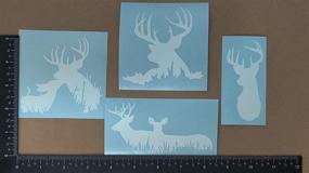 img 3 attached to Pack of 4 Buck Hunting Silhouette Decals - Slaced Deer (White, Small ~3.5”) for Enhanced SEO