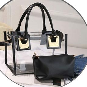 img 2 attached to Rullar Transparent Satchel Handbag with Top Handle - Women's Handbags, Wallets, and Satchels