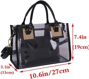 img 3 attached to Rullar Transparent Satchel Handbag with Top Handle - Women's Handbags, Wallets, and Satchels