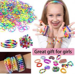 img 1 attached to 🌈 Ultimate Rubber Bands Refill Kit-Assorted Colors Loom Bands (2000+)-Complete Set with 24 S-Clips, 2 Y Looms, 60 Beads, 10 Charms, 2 Backpack Hooks, Crochet Hooks- Must-Have Add-On Accessories for Loom Bands-Perfect Bracelet Making Kit For Kids