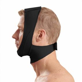 img 3 attached to L Black Marena Recovery Chin Strap With Mid-Neck Coverage For Post-Op Mask - Unisex