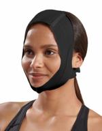l black marena recovery chin strap with mid-neck coverage for post-op mask - unisex logo
