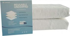 img 2 attached to Careboree Pack Of 2 Cotton Top-Layer Reusable Tuckable Underpads Incontinence Bed Pads Queen 34"X60" Washable 21" Wings