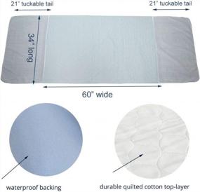 img 1 attached to Careboree Pack Of 2 Cotton Top-Layer Reusable Tuckable Underpads Incontinence Bed Pads Queen 34"X60" Washable 21" Wings