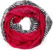 women's infinity scarf - solid print, lightweight summer loop wrap fashion accessory in black, grey, blue and red logo
