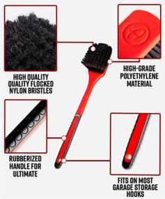img 2 attached to 🧽 Adam's Rubberized Fender Brush - Professional Car Wash Brush with Long Handle