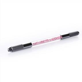 img 4 attached to Yimart Pink Acrylic Permanent Embroidered Microblading Tattoo Pen For Eyebrow Makeup With Dual Heads