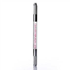 img 3 attached to Yimart Pink Acrylic Permanent Embroidered Microblading Tattoo Pen For Eyebrow Makeup With Dual Heads