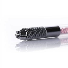 img 2 attached to Yimart Pink Acrylic Permanent Embroidered Microblading Tattoo Pen For Eyebrow Makeup With Dual Heads