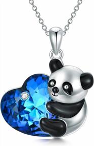 img 4 attached to Austrian Sterling Silver Animal Pendant Necklace With Heart Crystal - Perfect Birthday & Christmas Gift For Women & Girls!