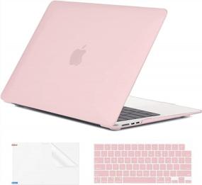 img 4 attached to Pink Hard Shell Case With Keyboard Skin & Screen Protector For New MacBook Air 13.6 Inch 2022 A2681 M2 Chip With Retina Display, By EooCoo