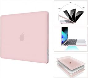 img 3 attached to Pink Hard Shell Case With Keyboard Skin & Screen Protector For New MacBook Air 13.6 Inch 2022 A2681 M2 Chip With Retina Display, By EooCoo