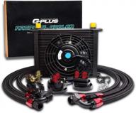universal 30row an-10 engine oil cooler kit + filter kit+7" electric cooling fan - black logo