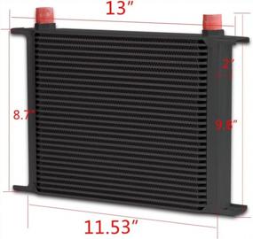 img 3 attached to Universal 30Row An-10 Engine Oil Cooler Kit + Filter Kit+7" Electric Cooling Fan - Black