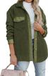 women's winter fleece jacket sherpa long sleeve button solid warm outwear coat pockets zesica logo