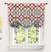 transform your room with red and gray spiral geo trellis pattern tie-up curtain - thermal, insulated, and blackout logo