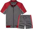 men's tebreux 2 piece athletic tracksuit jogger sweatsuit summer sports suit logo