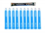 10 pack of 6" premium bright blue cyalume military grade 8 hour emergency glow sticks logo