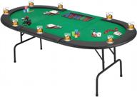 стол для покера техасский холдем на 10 игроков с подстаканником из нержавеющей стали, овальной столешницей для отдыха в казино и зеленым войлоком - ecotouge логотип