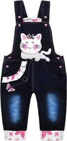 img 4 attached to 👶 KIDSCOOL SPACE Baby Cotton Jeans Overalls - Soft Knitted with 3D Cartoon Design