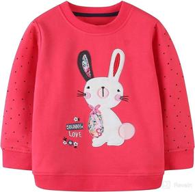 img 4 attached to 👧 Adorable Toddler Girls Christmas Sweatshirt: Long Sleeve Crewneck Shirts for Ages 1-7