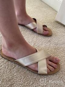 img 6 attached to Стильные и удобные сандалии на плоской подошве без застежек для женщин: Повседневная модная летняя обувь LUFFYMOMO'S