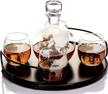 kemstood's large etched globe decanter set: personalized gift for whiskey lovers – includes 4 glasses and wood base – perfect for bourbon, scotch, brandy and more logo