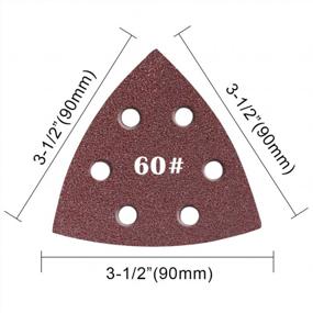 img 2 attached to Get Smooth And Precise Sanding Results With AIRIC 100Pc Triangular Sanding Pads- 60 Grits, 90Mm Hook & Loop, Fits 3.5 Inch Triangle Oscillating Multitool Sanding Pad