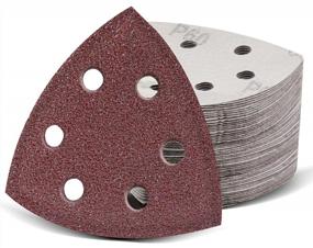 img 4 attached to Get Smooth And Precise Sanding Results With AIRIC 100Pc Triangular Sanding Pads- 60 Grits, 90Mm Hook & Loop, Fits 3.5 Inch Triangle Oscillating Multitool Sanding Pad