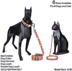 img 1 attached to 🌈 WAAAG Pet Supplies: Vibrant Kaleidoscope Diamond Cat and Dog Collar Leash Set for All Sizes