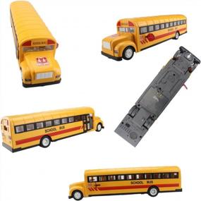 img 2 attached to Радиоуправляемый школьный автобус Fisca: игрушка с дистанционным управлением, открывающимися дверями, имитацией звуков и светодиодной подсветкой для детей