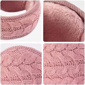 img 1 attached to Surblue Unisex Warm Knit Earmuffs Ladies Cashmere Winter Pure Color Outdoor Fur Earwarmer, Adjustable Wrap