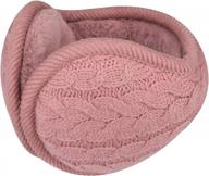 surblue unisex warm knit earmuffs ladies cashmere winter pure color outdoor fur earwarmer, adjustable wrap logo