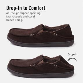 img 3 attached to Men'S Memory Foam House Shoes, Zizor Comfy Moccasin Slippers, Indoor Outdoor Casual Slip On Loafer Drop Heel