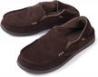 men's memory foam house shoes, zizor comfy moccasin slippers, indoor outdoor casual slip on loafer drop heel logo