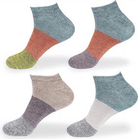 img 3 attached to Men'S Rayon Bamboo Athletic Ankle Socks 4-Pack - Wicking Performance Sports