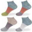 men's rayon bamboo athletic ankle socks 4-pack - wicking performance sports logo