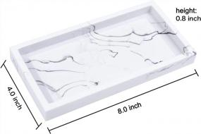 img 3 attached to MEGREZ Vanity Tray, Bathroom Tray Toilet Tank Storage Tray, Resin Marble Pattern Bathroom Tray Organizer, White Vanity Countertop Tray For Collecting Shampoo Jewelry, Cosmetic, Lipstick, Mini