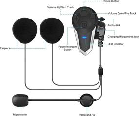 img 1 attached to 🎧 BETOWEY BT-S3 V5.0 Motorcycle Bluetooth Headset 2 Pack - 1000m Intercom Range, FM Radio, Helmet Communication System with Boom Mic