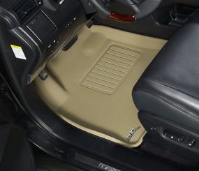 img 2 attached to Custom Fit Tan Kagu Rubber All-Weather Floor Mat for Audi A4/S4/RS4/A5/S5 Models - 3D MAXPider Front Row