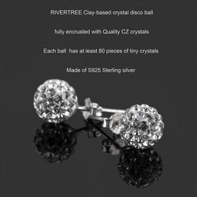 img 3 attached to Sparkle And Shine With RIVERTREE Sterling Silver Crystal Stud Earrings Inspired By Shamballa