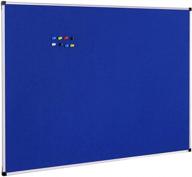 xboard felt notice board with aluminum frame - wall mounted for display and presentation, 48x36 inch size with 10 colorful push pins included логотип
