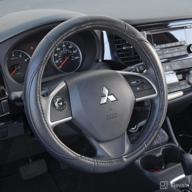 🚗 enhanced bdk ergonomic grip leather steering wheel cover - performance grip for 14.5-15 inch standard size wheels, black logo